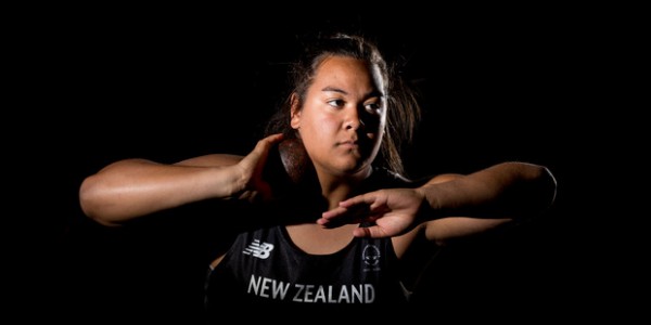 Maddison Wesche in a shot put pose