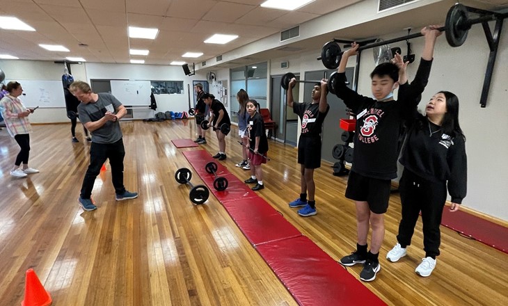 Young people at a gym