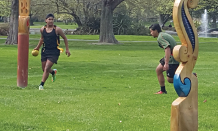 Tamariki playing Kī o rahi, a traditional Māori sport
