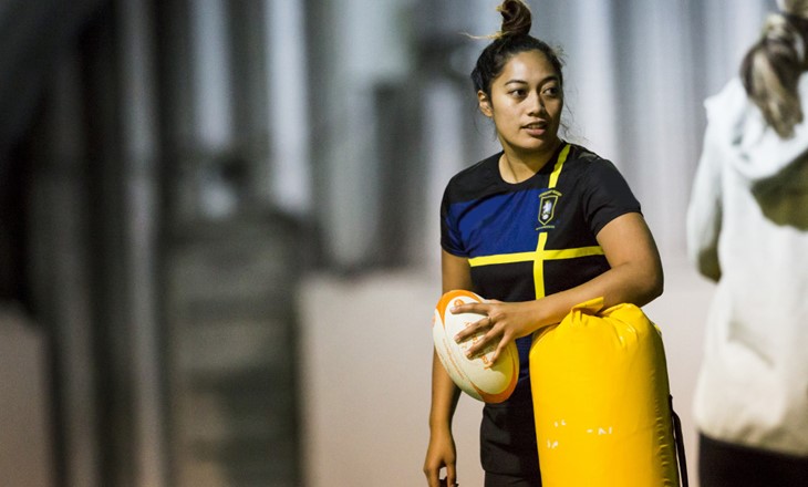 Woman at rugby practice