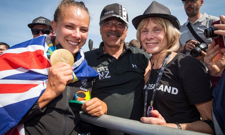 NZ team celebrate winning a medal at Rio 2016 Olympics