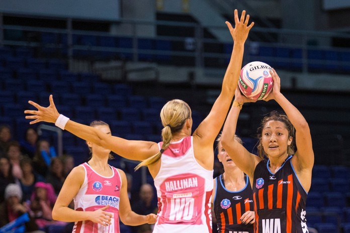 Erikana Pedersen preparing to throw the ball