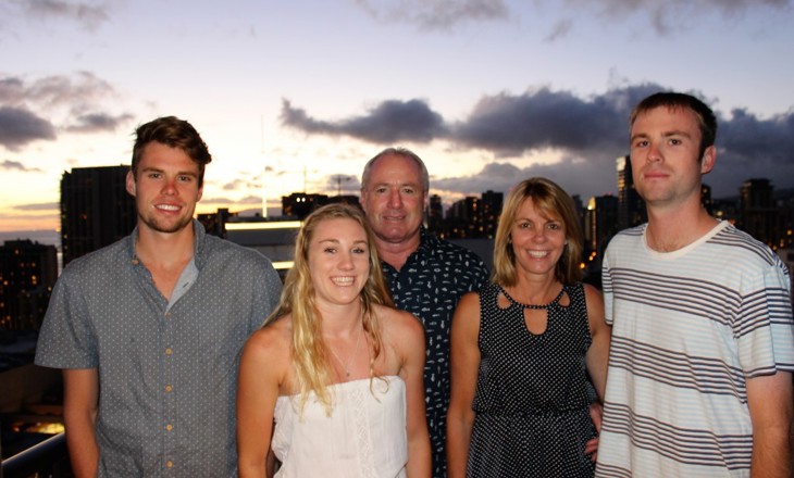 Julie Thorpe and family portrait in sunset