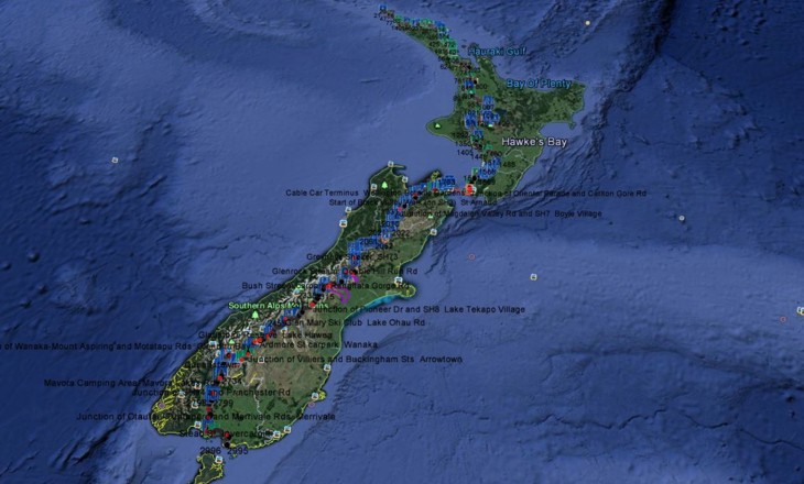 map of New Zealand 