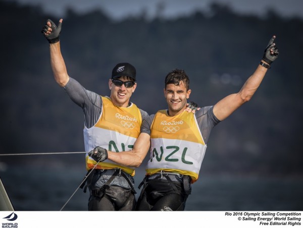 Peter Burling and Blair Tuke at a sailing competition