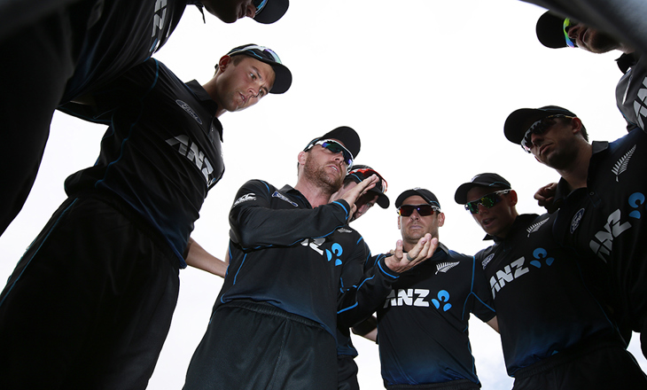 Black Caps in a huddle