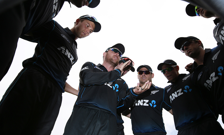 Black Caps in a huddle