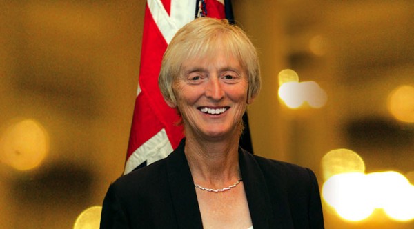 Baroness Sue Campbell smiling at the camera