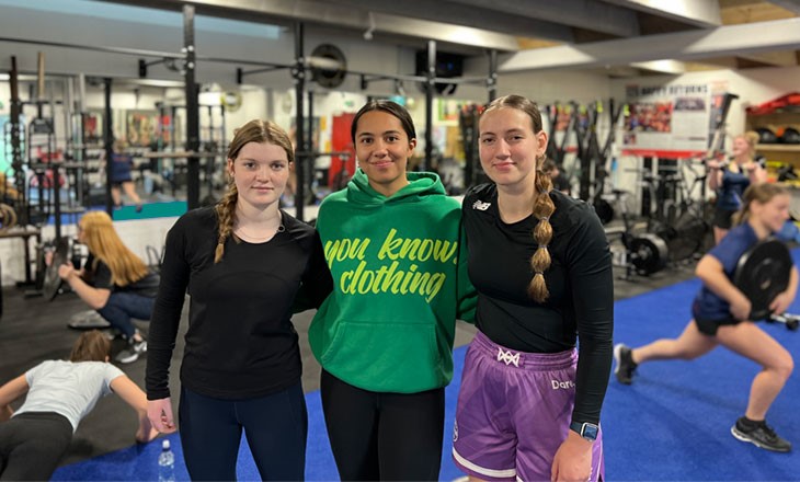 Three wahine friends at the gym