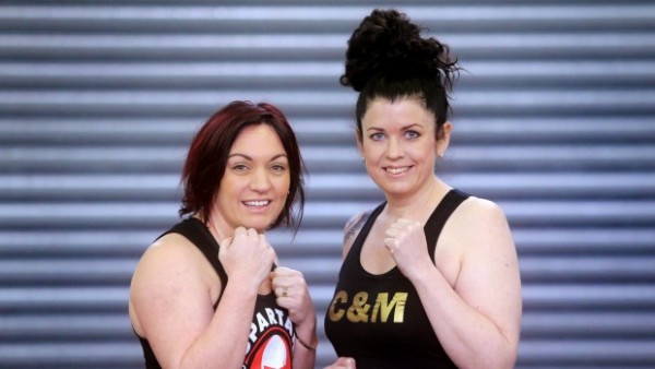Boxers Mel Knight and Kylie Moore
