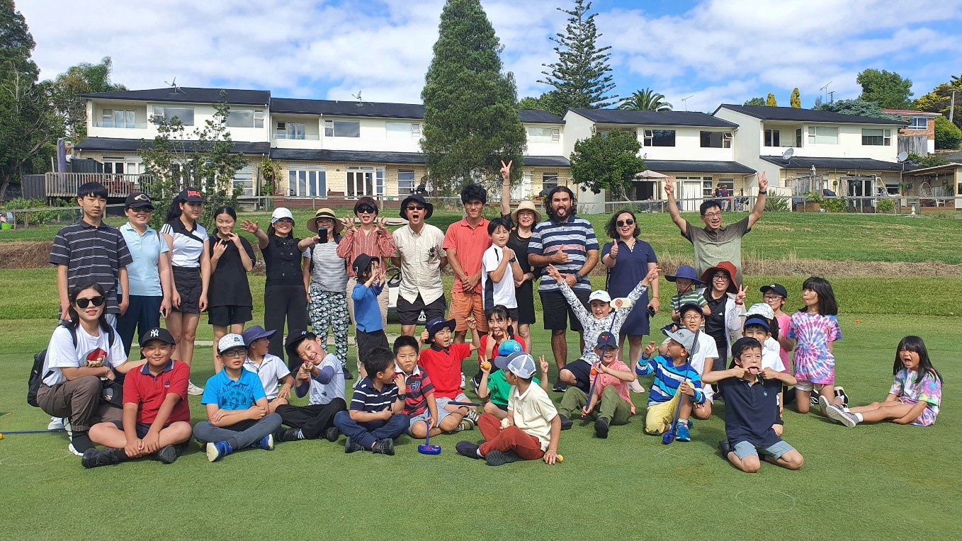 Group of young people at a sport's camp