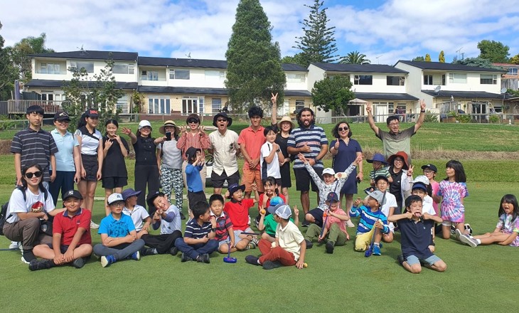 Group of young people at a sport's camp