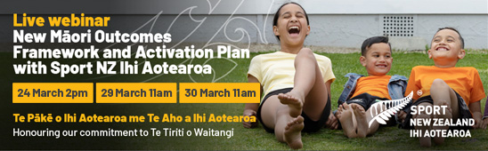 Webinar banner with five tamariki laughing on the lawn