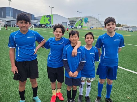 Group of young boys on a field