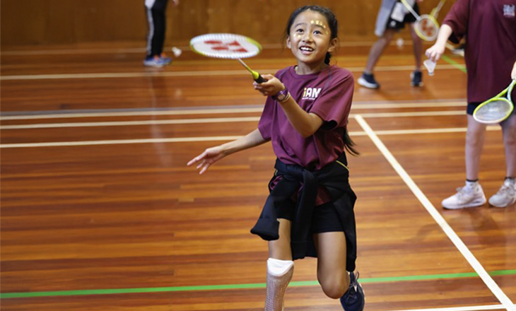 Disabled Girl Playing Badminton