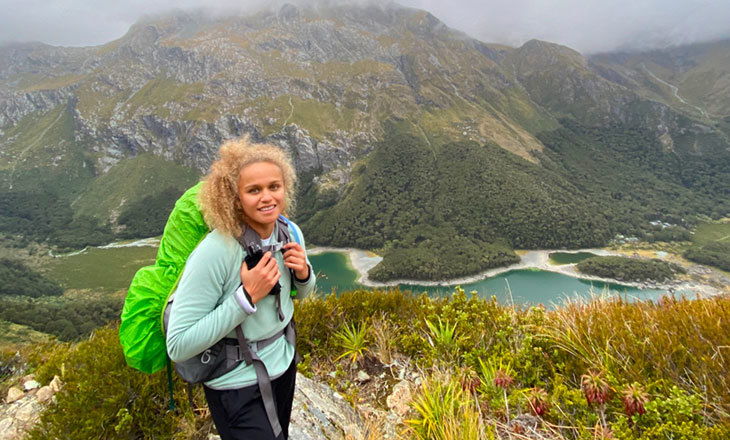 Olivia Panakera on a high country hike