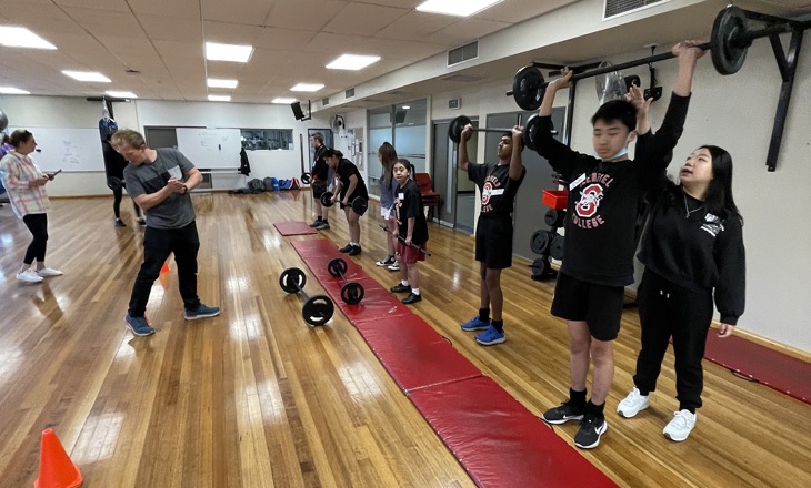 Young people at a gym