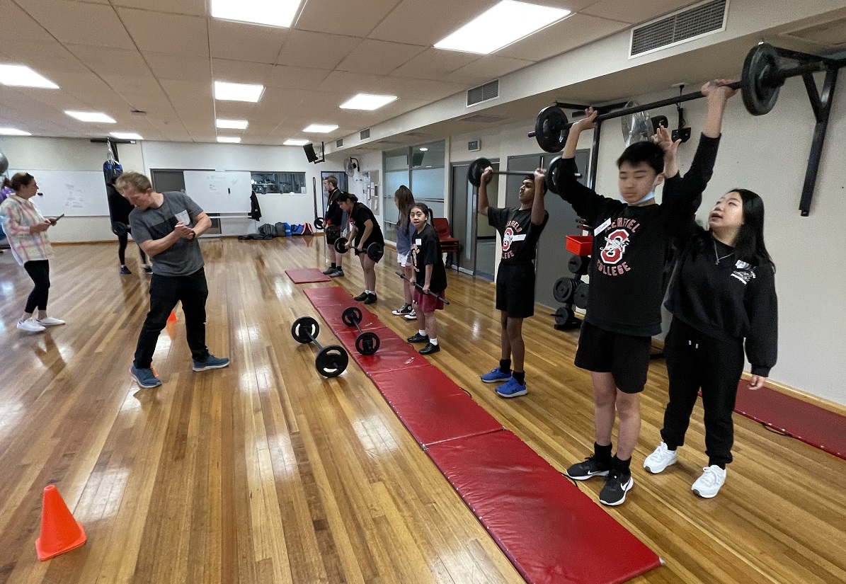 Young people at a gym