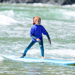 girl on a surfboard