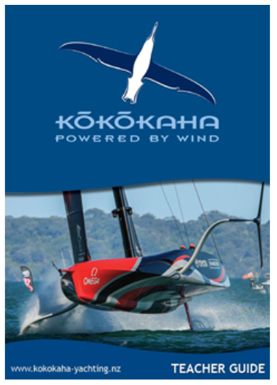 front of a booklet with an america's cup boat on it