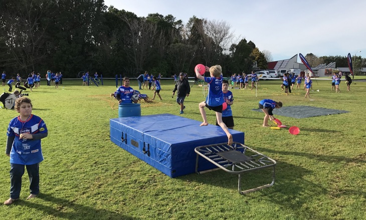 Children getting active on a field