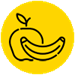 Apple and banana icon