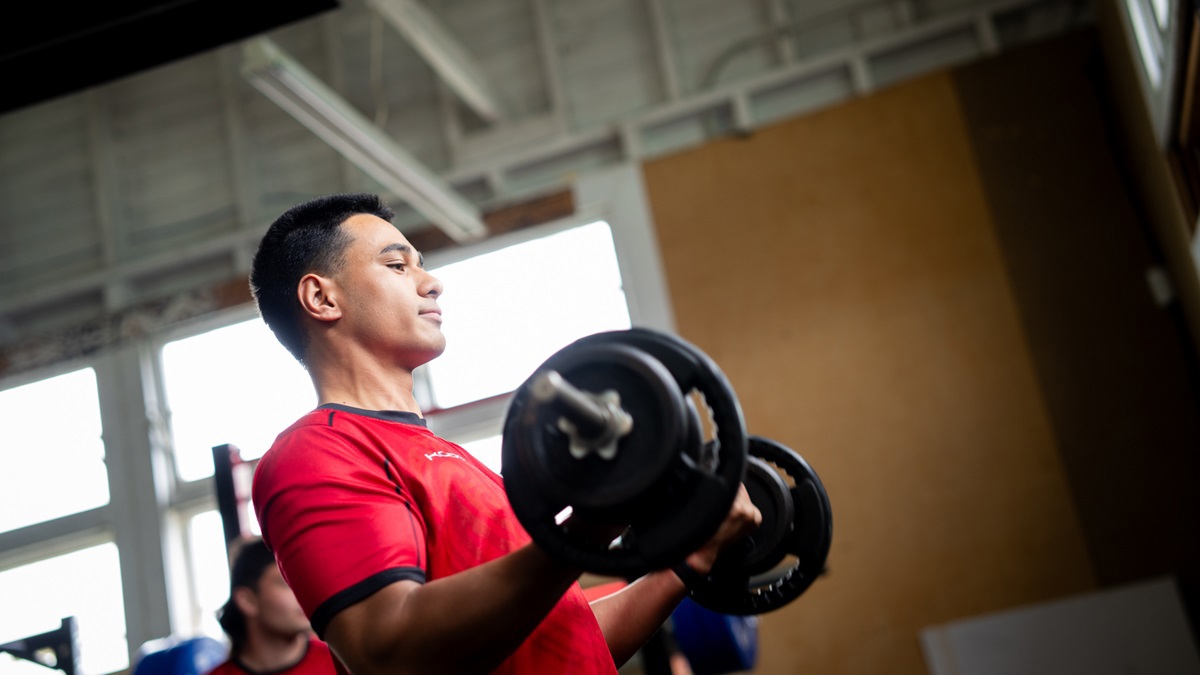 Ākonga enjoy a new gym for working out at Te Aute College.