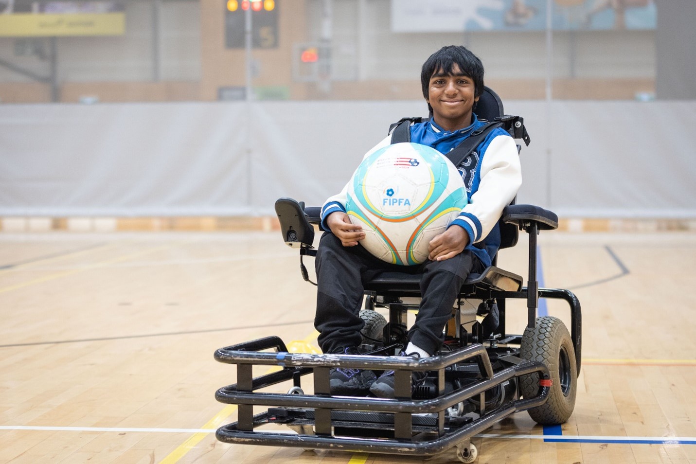 Ashmit tried powerchair football for the first time at Parafed Bay of Plenty's Healthvision Festival of Disability Sport earlier this year.