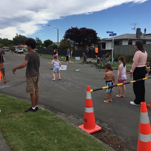 Tamariki at a Play Streets event