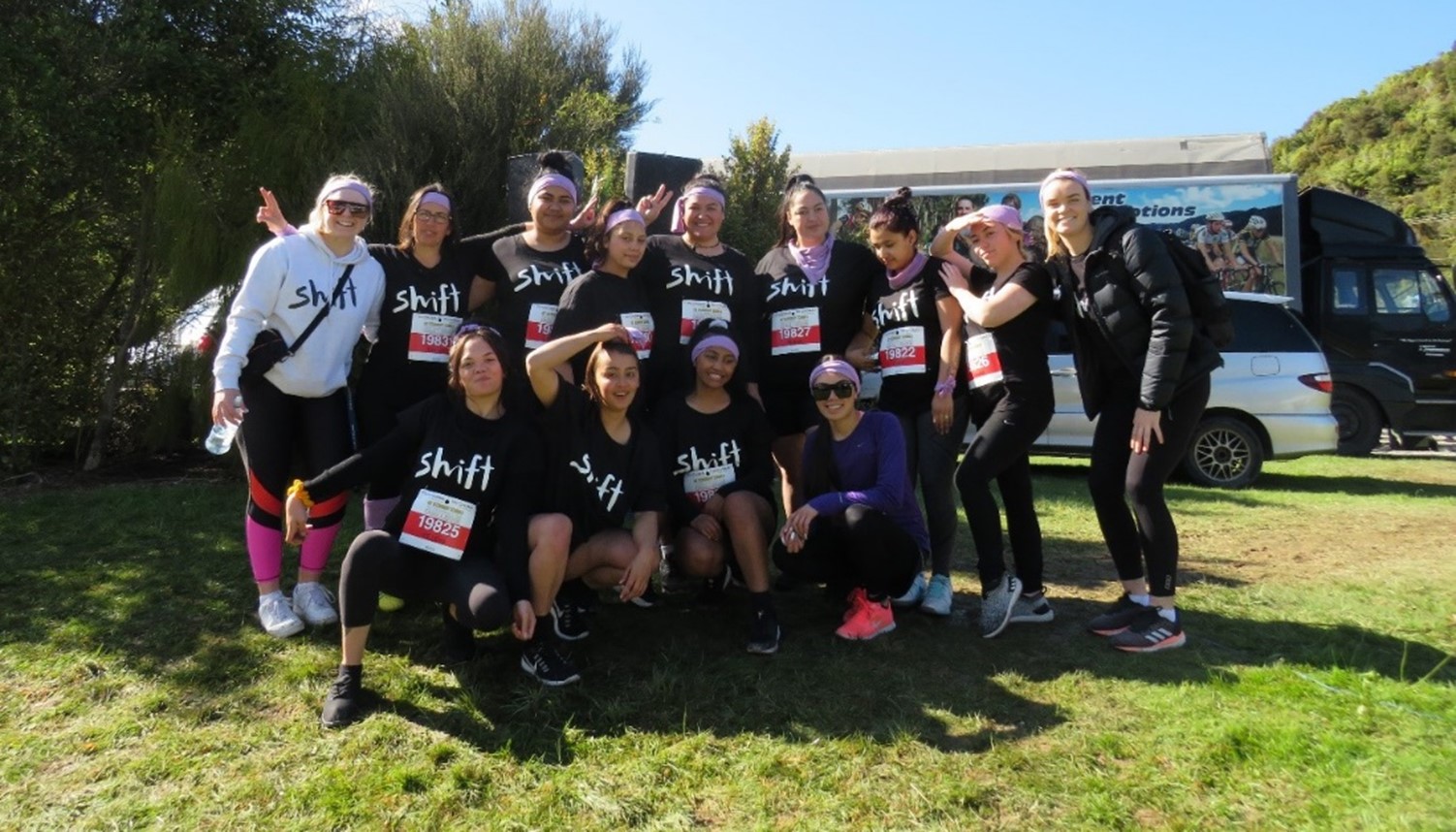 Group of wahine wearing SHIFT Foundation tshirts